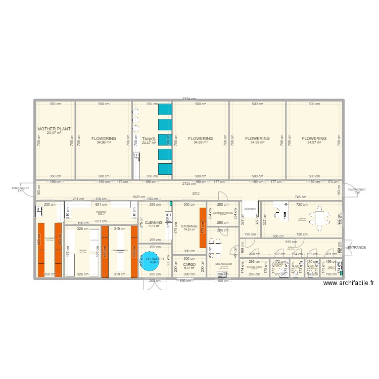 MEDICAL GRADE CANNA 6. Plan de 24 pièces et 419 m2