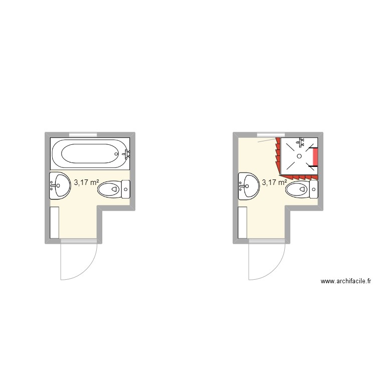 levy. Plan de 2 pièces et 6 m2