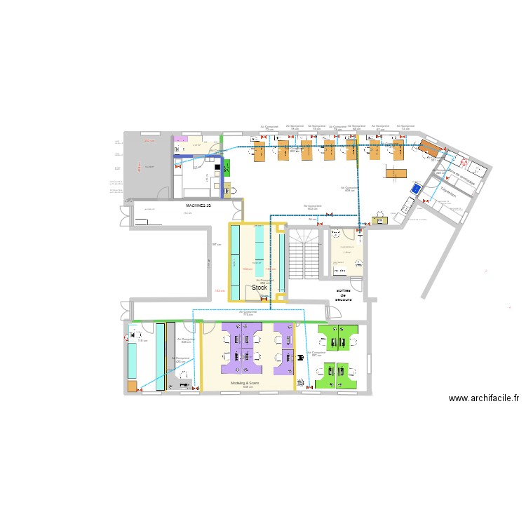 new air comprimé 08/06. Plan de 6 pièces et 76 m2