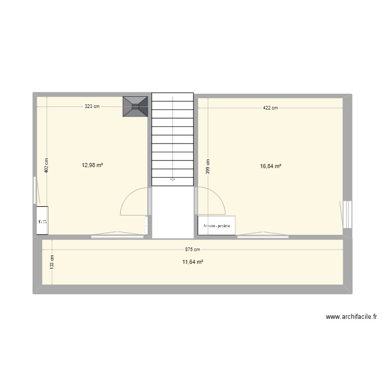 Bisalgoutte haut. Plan de 3 pièces et 41 m2