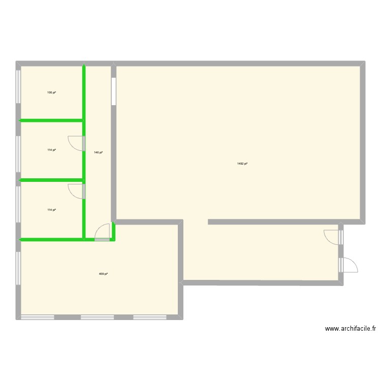 225 Seigneuriale agrandissement 49 X 19 (3). Plan de 6 pièces et 221 m2