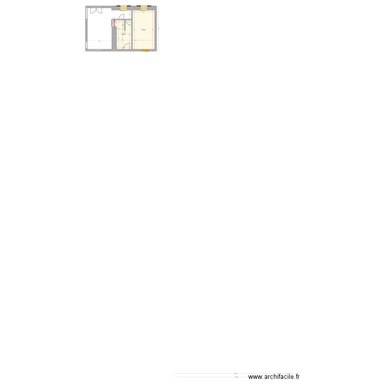 ESBA rdc B V1. Plan de 2 pièces et 28 m2