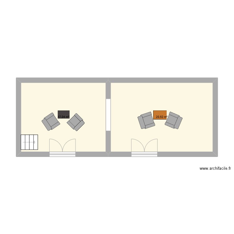 INSTITUT. Plan de 2 pièces et 38 m2