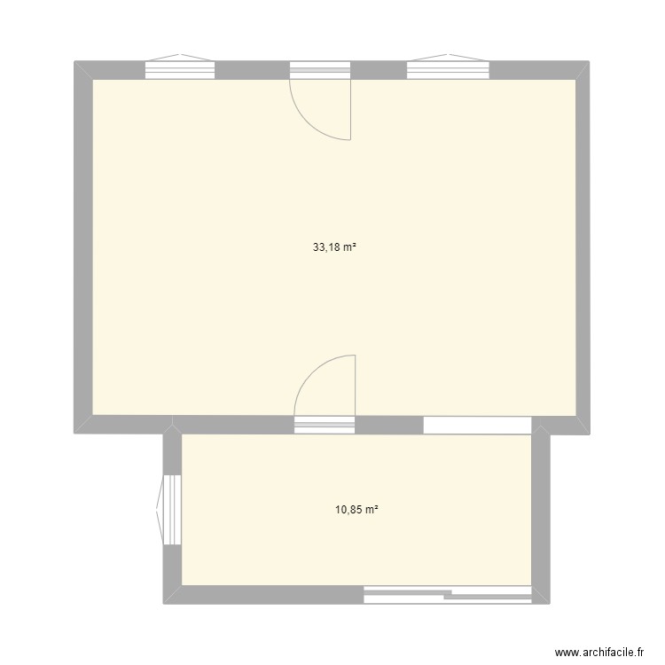 12ws.2. Plan de 2 pièces et 44 m2