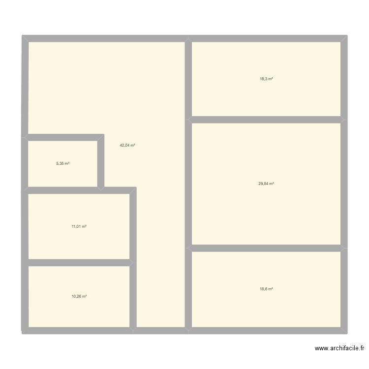 Meeble. Plan de 7 pièces et 135 m2