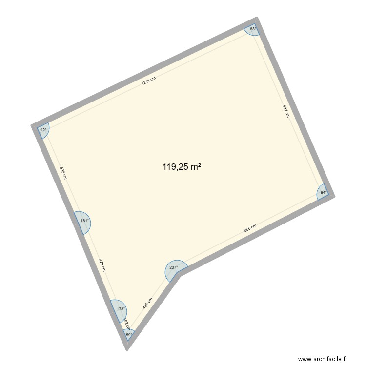 Cadastre Liberté. Plan de 1 pièce et 119 m2