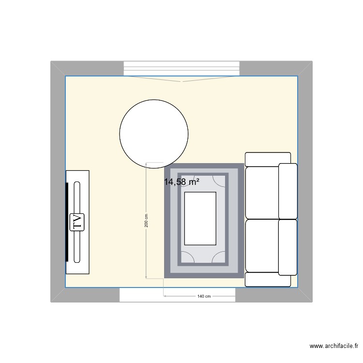 Normandy . Plan de 1 pièce et 15 m2