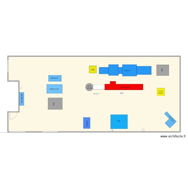 CSV. Plan de 1 pièce et 202 m2