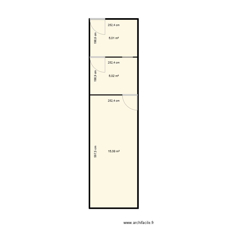 plan box adulte. Plan de 3 pièces et 25 m2