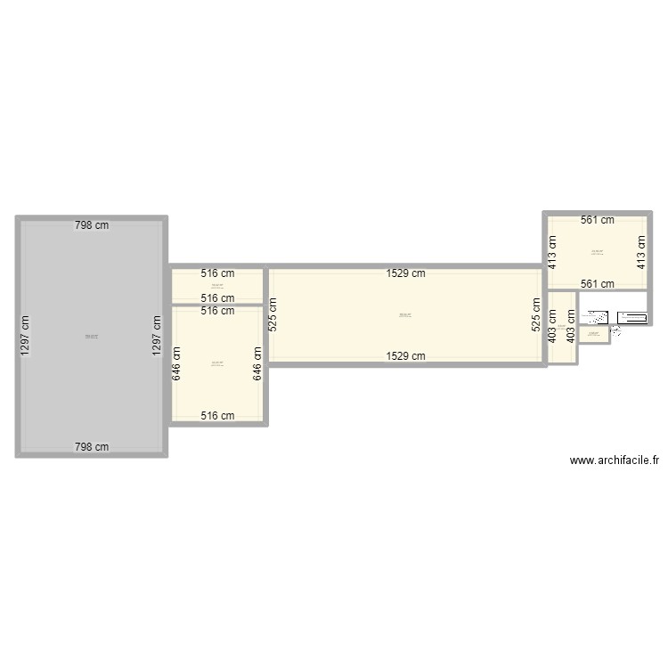 PROJET 1. Plan de 7 pièces et 259 m2