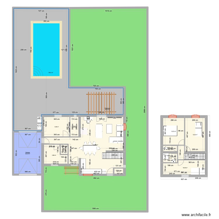 Plan escalier cuisine2. Plan de 15 pièces et 474 m2