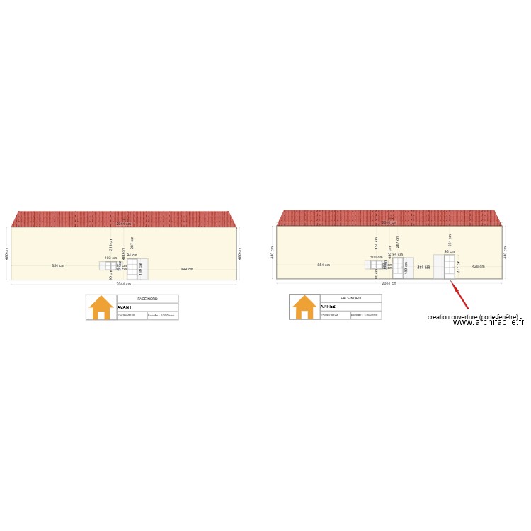 Facade face Nord. Plan de 0 pièce et 0 m2