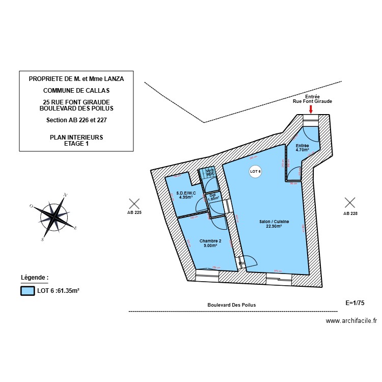 CALLAS (R+1). Plan de 7 pièces et 49 m2