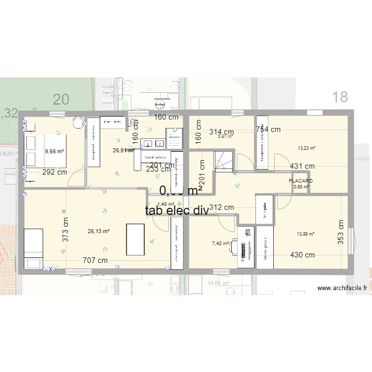 PLANV33. Plan de 17 pièces et 218 m2