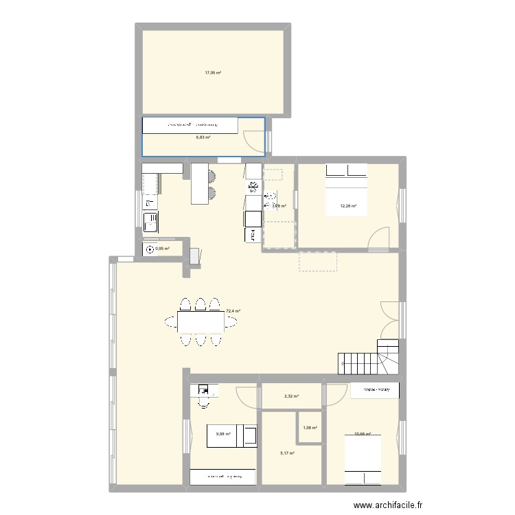 20 propo tvx. Plan de 11 pièces et 142 m2