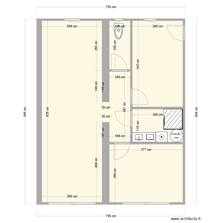 Mouy 3. Plan de 5 pièces et 63 m2