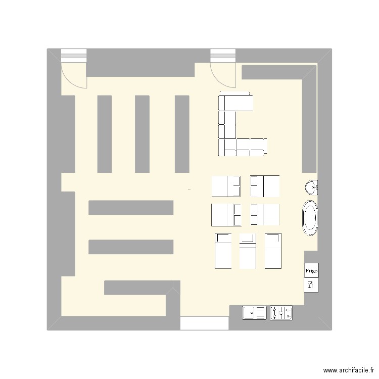 magasin mda. Plan de 1 pièce et 22 m2