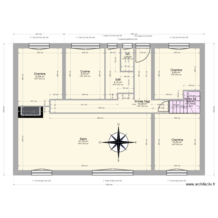 BABIN. Plan de 9 pièces et 87 m2