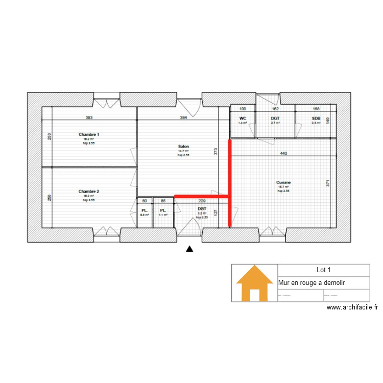 Lot 1. Plan de 0 pièce et 0 m2