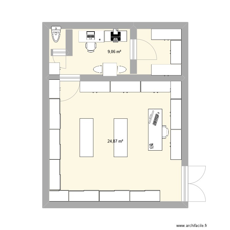 NOCIBE. Plan de 2 pièces et 34 m2