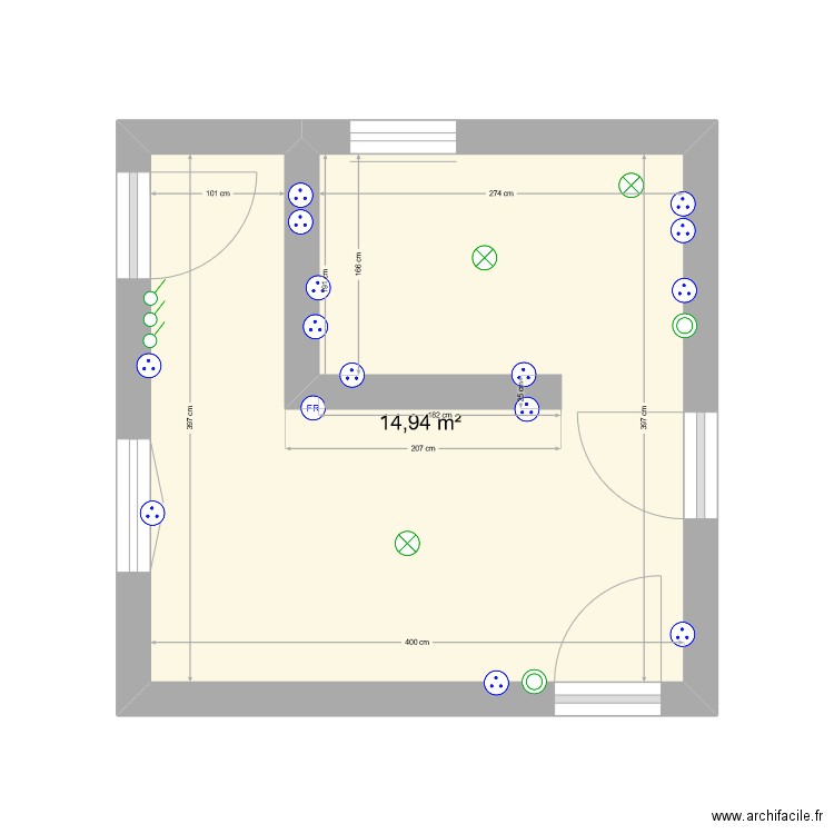 Test 001 18_11_24. Plan de 1 pièce et 15 m2