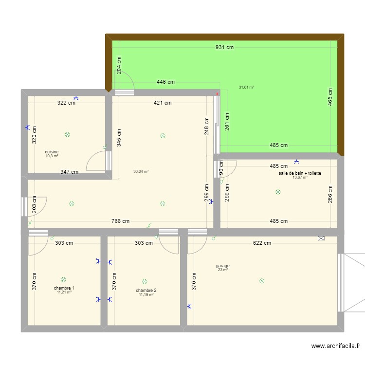 maison 1. Plan de 7 pièces et 131 m2