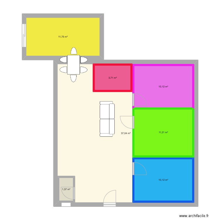 Maison avec garage. Plan de 7 pièces et 127 m2