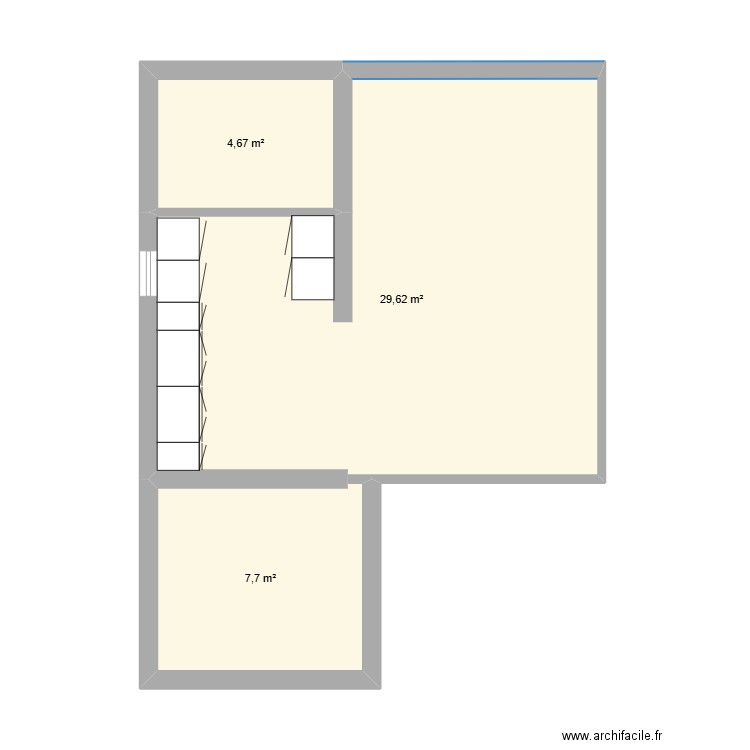 SPOTS2. Plan de 3 pièces et 42 m2