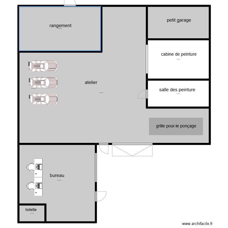 le garage lpb. Plan de 8 pièces et 975 m2