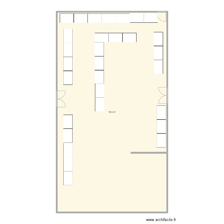 Salle des Fêtes. Plan de 1 pièce et 161 m2