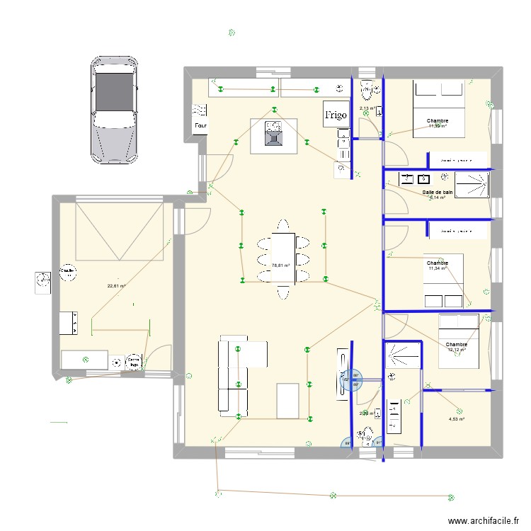 maison domi eclairage. Plan de 9 pièces et 151 m2