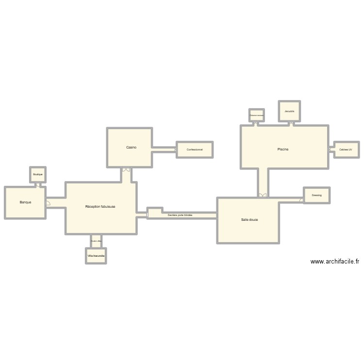 Salles chap 2. Plan de 14 pièces et 630 m2