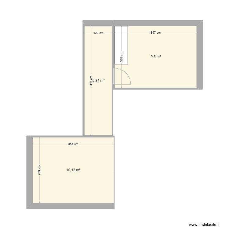 Davayat. Plan de 3 pièces et 26 m2