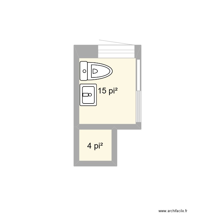 Salled'eau rénovée. Plan de 2 pièces et 2 m2