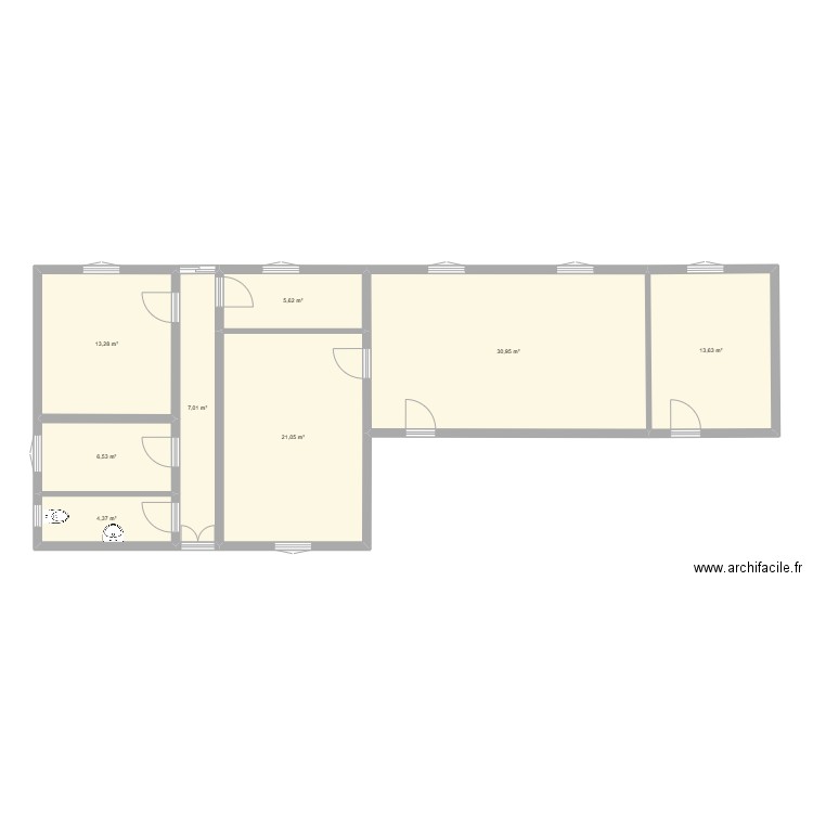 Travail 03. Plan de 8 pièces et 102 m2