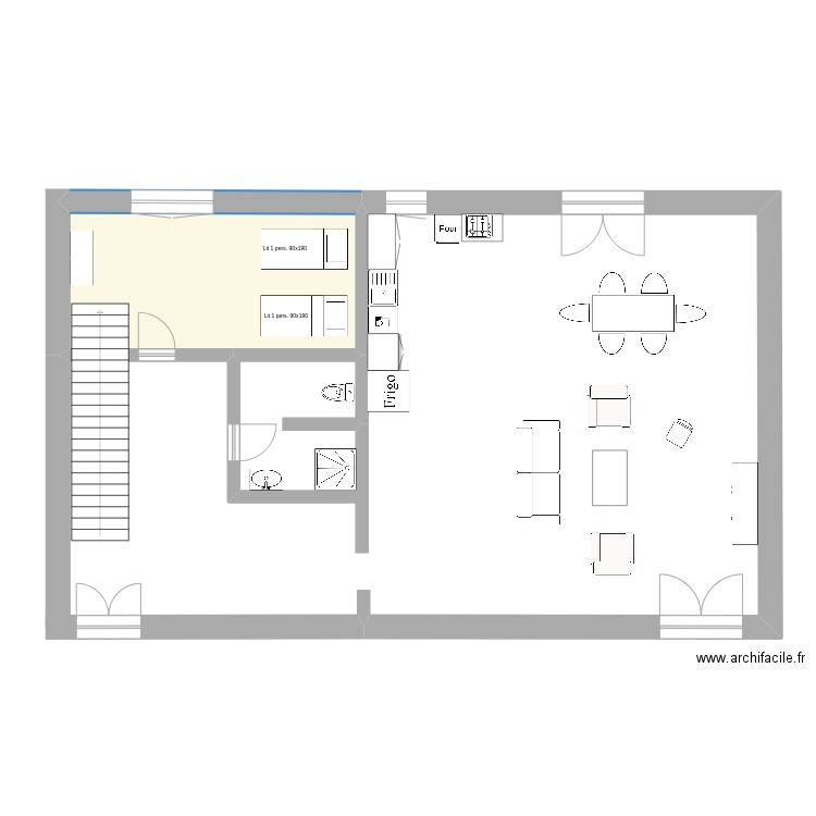 Chais. Plan de 1 pièce et 169 m2