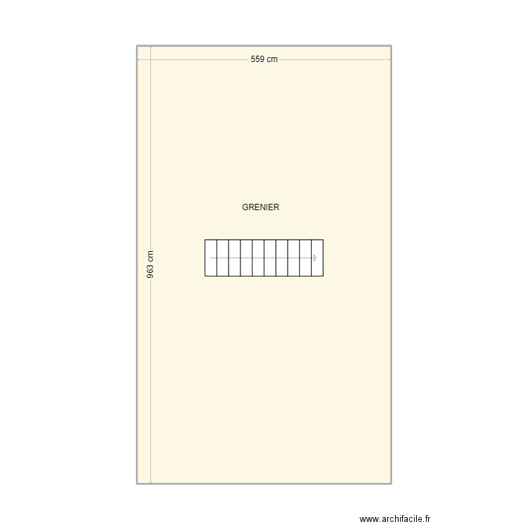 GRENIER. Plan de 1 pièce et 54 m2