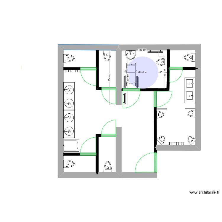 PLAN WC modifié salle des fêtes. Plan de 0 pièce et 0 m2