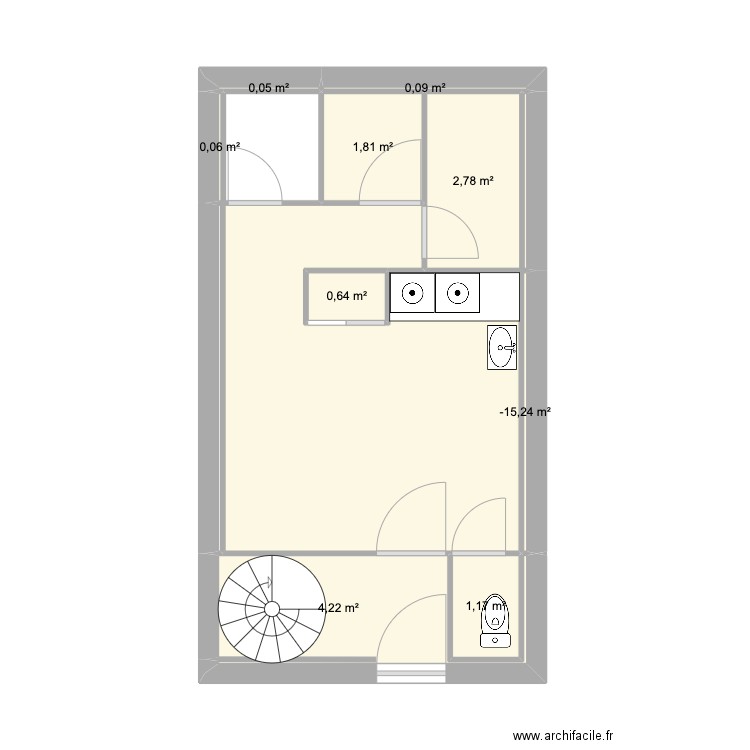 20 QUAI VINAS RCH aprés rénovation. Plan de 9 pièces et 11 m2