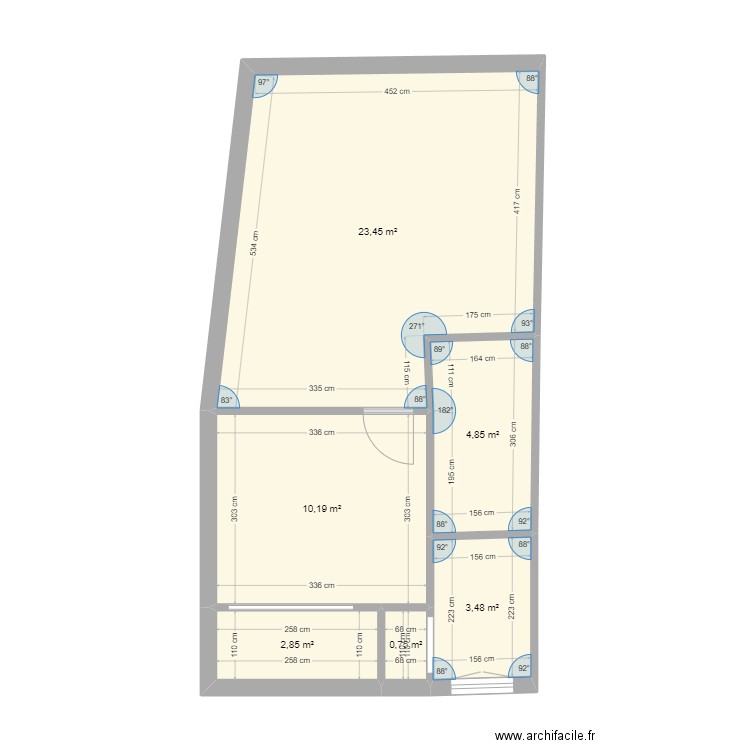 vicent 87 2,3 etage . Plan de 6 pièces et 46 m2