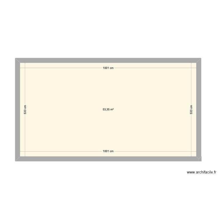 Village une. Plan de 1 pièce et 53 m2