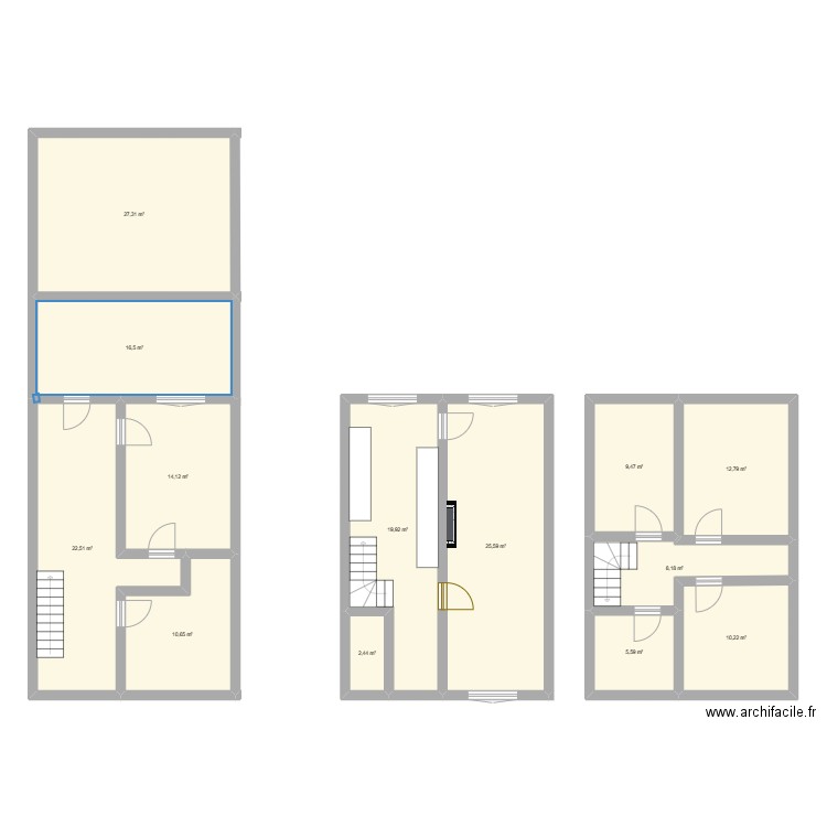 Marcel Thiry. Plan de 13 pièces et 185 m2