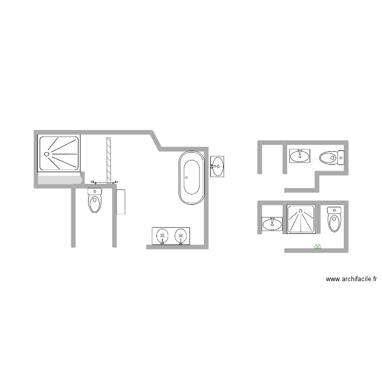 Goulier SDB R1 etR2. Plan de 0 pièce et 0 m2