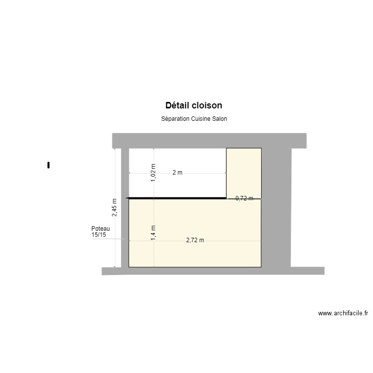 Cloison Cuisine. Plan de 0 pièce et 0 m2