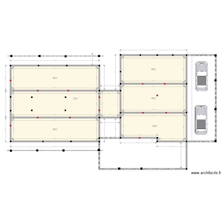 Desenho  fundações. Plan de 6 pièces et 228 m2