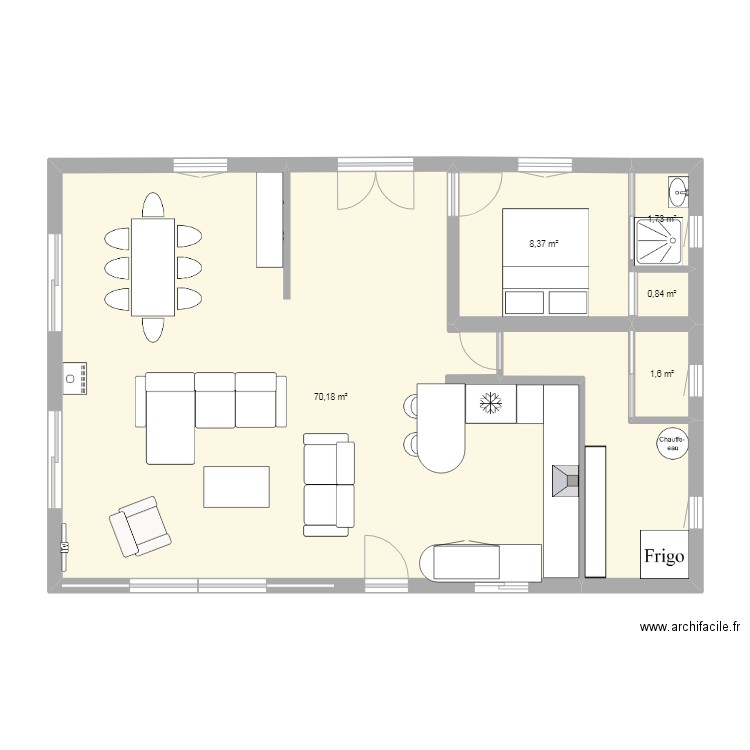 12/8. Plan de 5 pièces et 83 m2