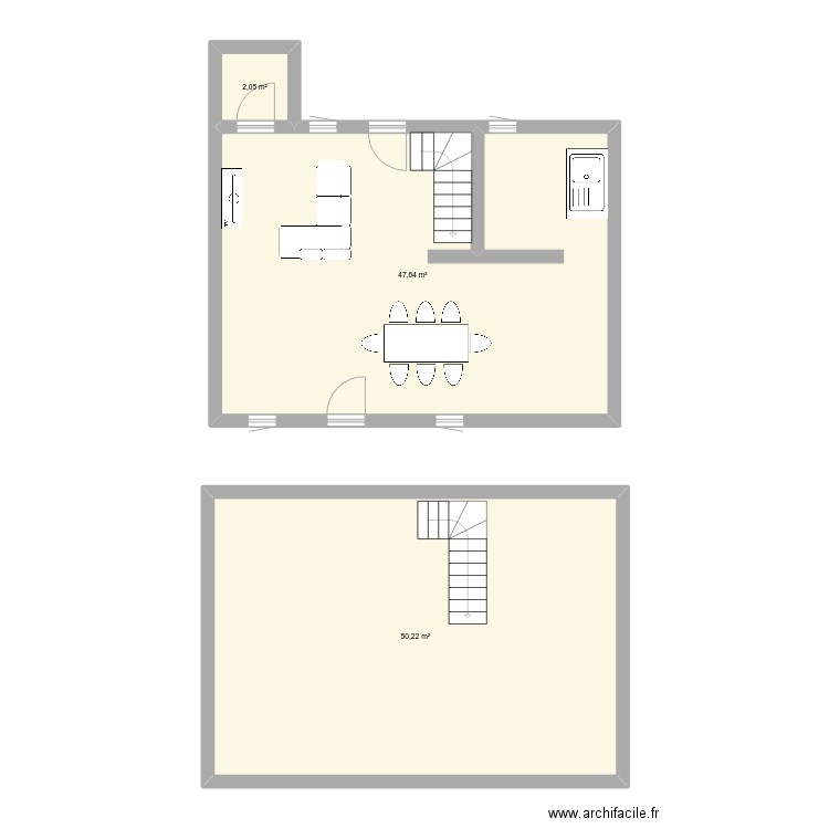  jordy. Plan de 3 pièces et 100 m2