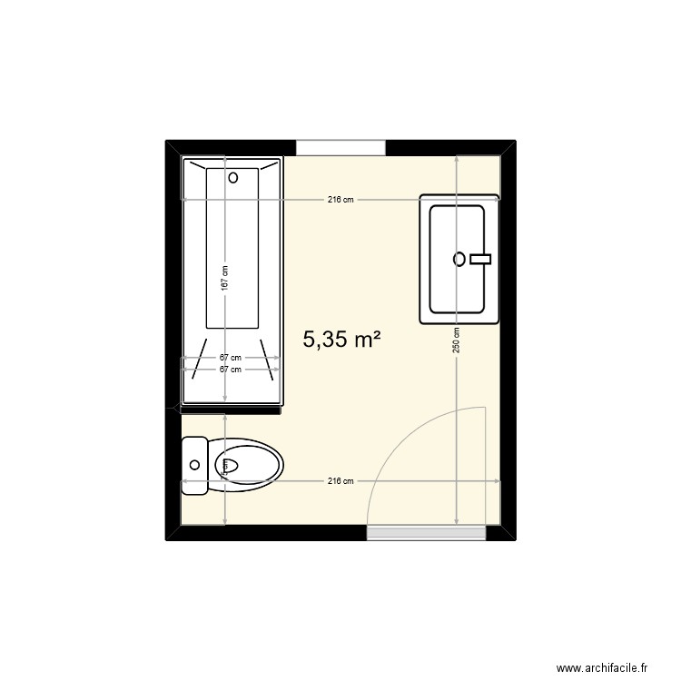 Plan maison Orange. Plan de 1 pièce et 5 m2