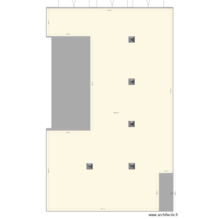 showroom18d. Plan de 2 pièces et 358 m2