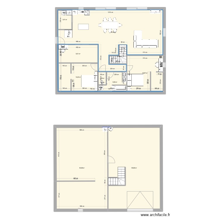 maison. Plan de 10 pièces et 223 m2